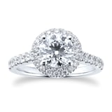 Goldsmiths Platinum 2ct Diamond Halo Engagement Ring