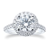 Goldsmiths Platinum 3ct Diamond Halo Engagement Ring
