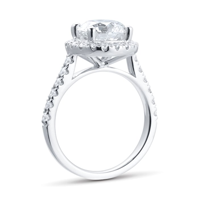 Goldsmiths Platinum 3ct Diamond Halo Engagement Ring