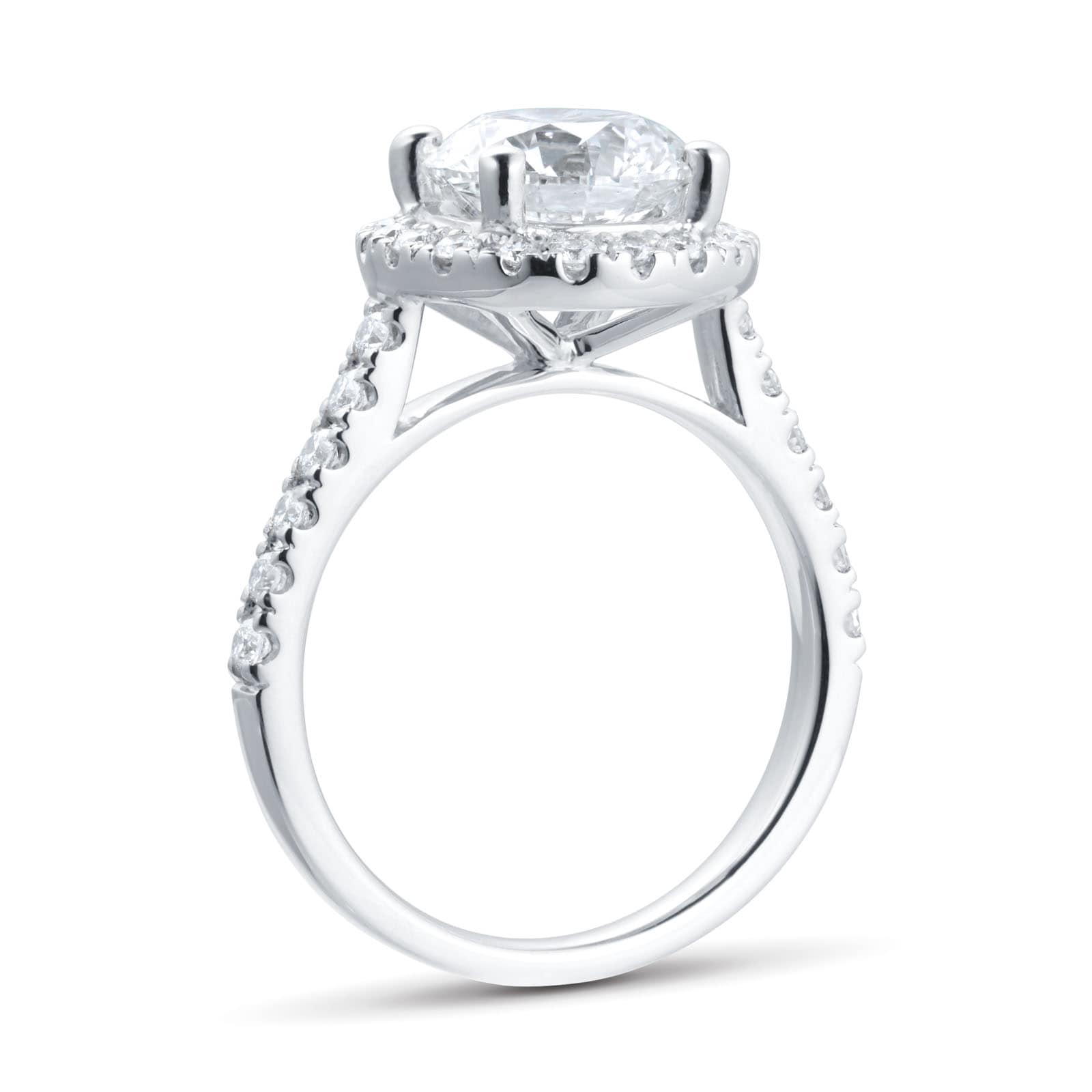 Goldsmiths Platinum 3ct Diamond Halo Engagement Ring 3CTPLATHALO(2.50CT CEN Goldsmiths