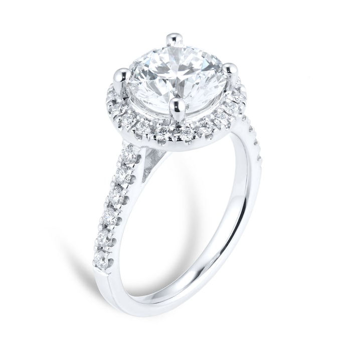 Goldsmiths Platinum 3ct Diamond Halo Engagement Ring