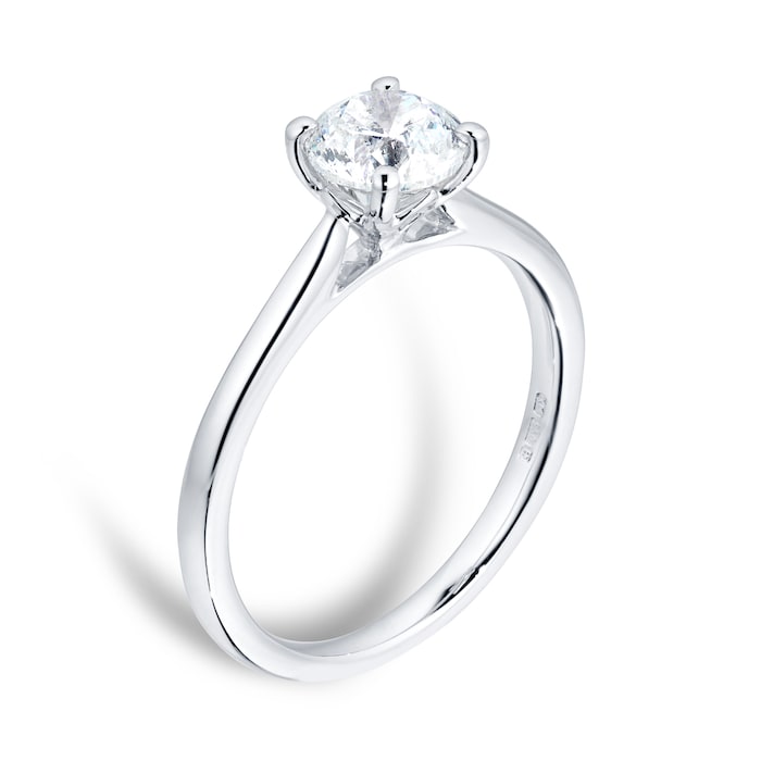 Mappin & Webb 18ct White Gold 1.00ct Diamond Solitaire Ring - Ring Size I