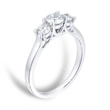 Mappin & Webb 18ct White Gold 1.00cttw 3 Stone Engagement Ring - Ring Size K