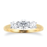 Mappin & Webb 18ct Yellow Gold 1.00cttw 3 Stone Engagement Ring