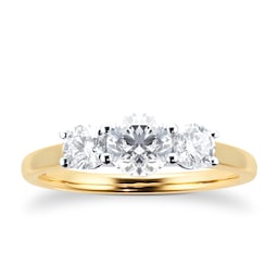 06019176 - 18ct Yellow Gold 1.00cttw 3 Stone Engagement Ring