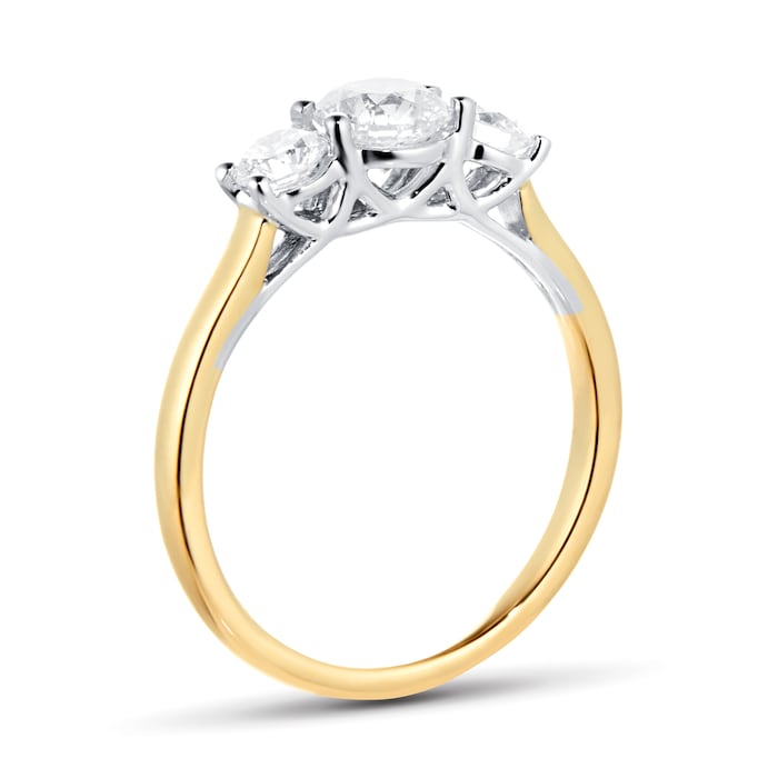 Mappin & Webb 18ct Yellow Gold 1.00cttw 3 Stone Engagement Ring - Ring Size O