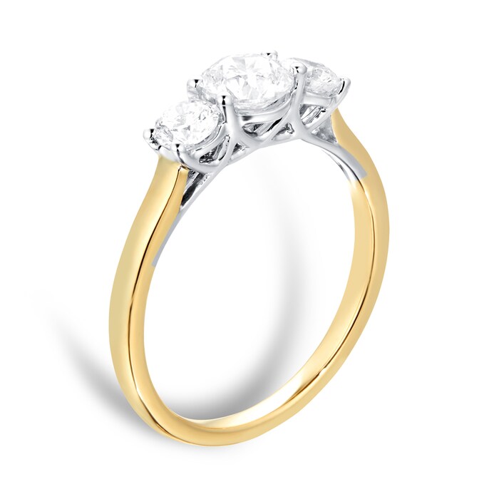 Mappin & Webb 18ct Yellow Gold 1.00cttw 3 Stone Engagement Ring