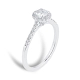 Goldsmiths 18ct White Gold 0.60ct Diamond Halo Engagement Ring
