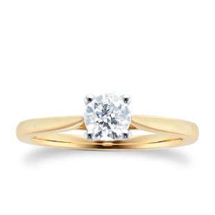 Best Luxury 
18ct Yellow Gold 0.50cttw Brilliant Cut Solitaire Diamond Engagement Ring