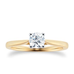 06019196 - 18ct Yellow Gold 0.50cttw Brilliant Cut Solitaire Diamond Engagement Ring