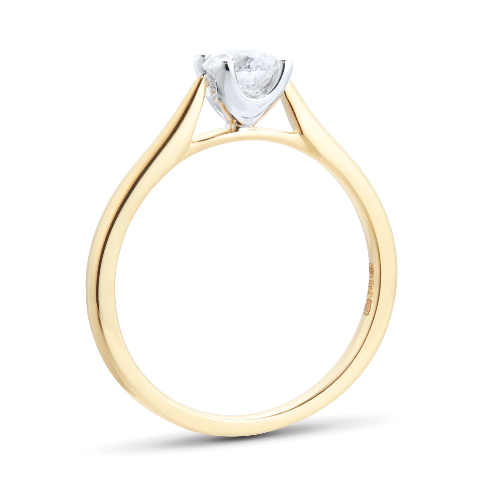 Goldsmiths 18ct Yellow Gold Brilliant Cut 0.50ct Goldsmiths Brightest Diamond Solitaire Engagement Ring