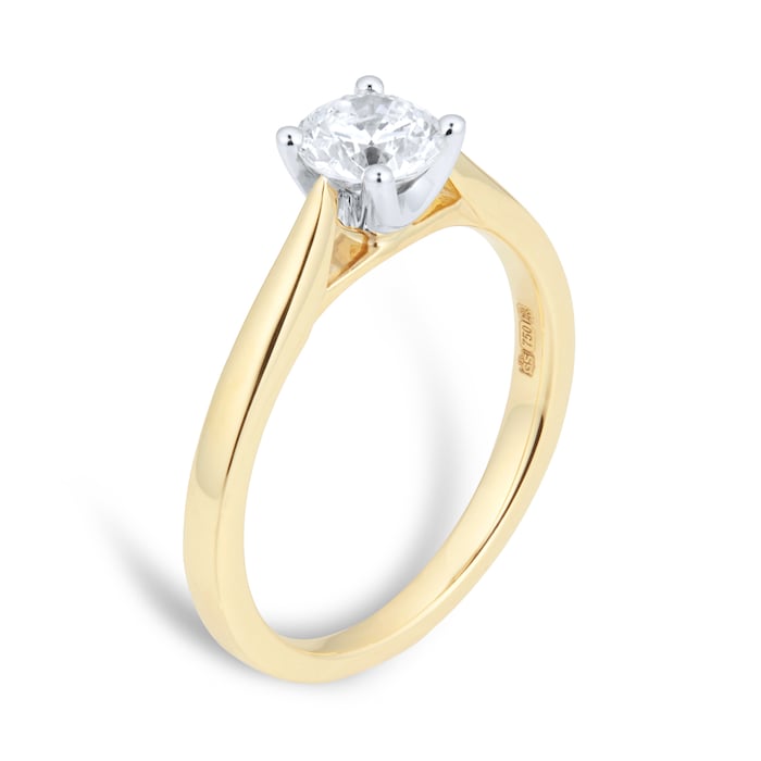 Goldsmiths 18ct Yellow Gold Brilliant Cut 0.70ct Goldsmiths Brightest Diamond Solitaire Engagement Ring