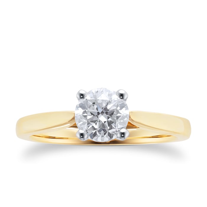 Goldsmiths 18ct Yellow Gold Brilliant Cut 1.00ct Goldsmiths Brightest Diamond Solitaire Engagement Ring