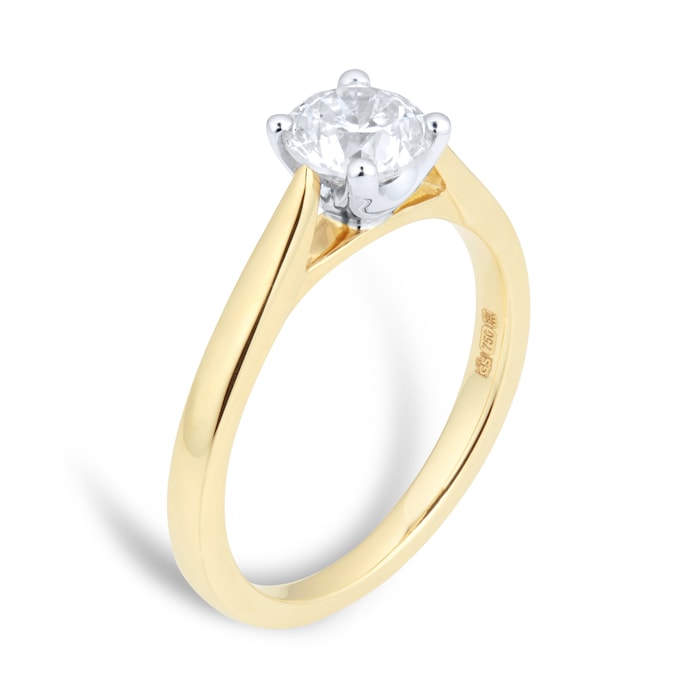 Goldsmiths 18ct Yellow Gold Brilliant Cut 1.00ct Goldsmiths Brightest Diamond Solitaire Engagement Ring