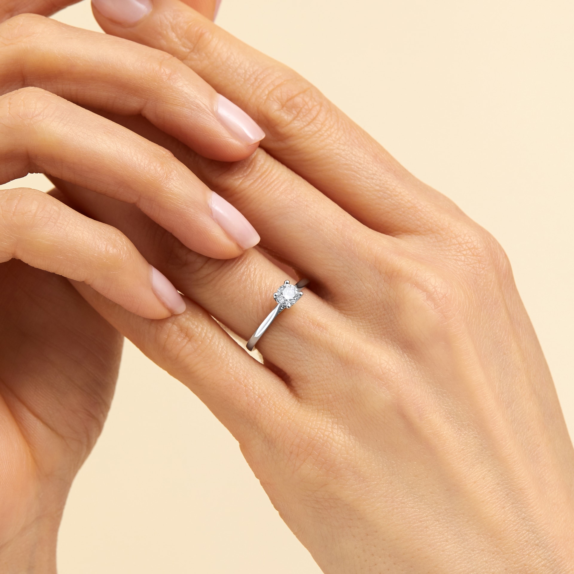 Goldsmiths Platinum Brilliant Cut 0.50ct Goldsmiths Brightest Diamond Engagement Ring