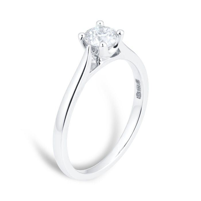 Goldsmiths Platinum Brilliant Cut 0.50ct Goldsmiths Brightest Diamond Engagement Ring