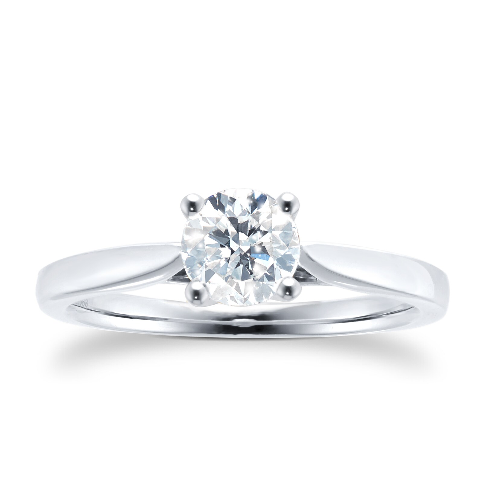 Goldsmiths Platinum Brilliant Cut 0.70ct Goldsmiths Brightest Diamond Engagement Ring