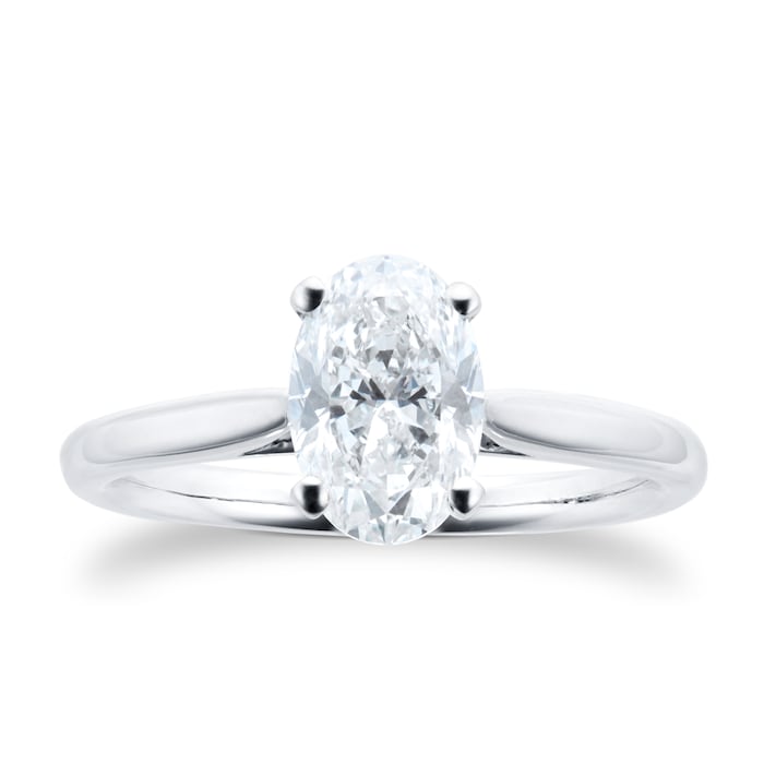 Goldsmiths Platinum 1.5ct Oval Cut Diamond Solitaire Ring