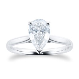 06019226 - Platinum 1.50ct Pear Cut Diamond Solitaire Ring