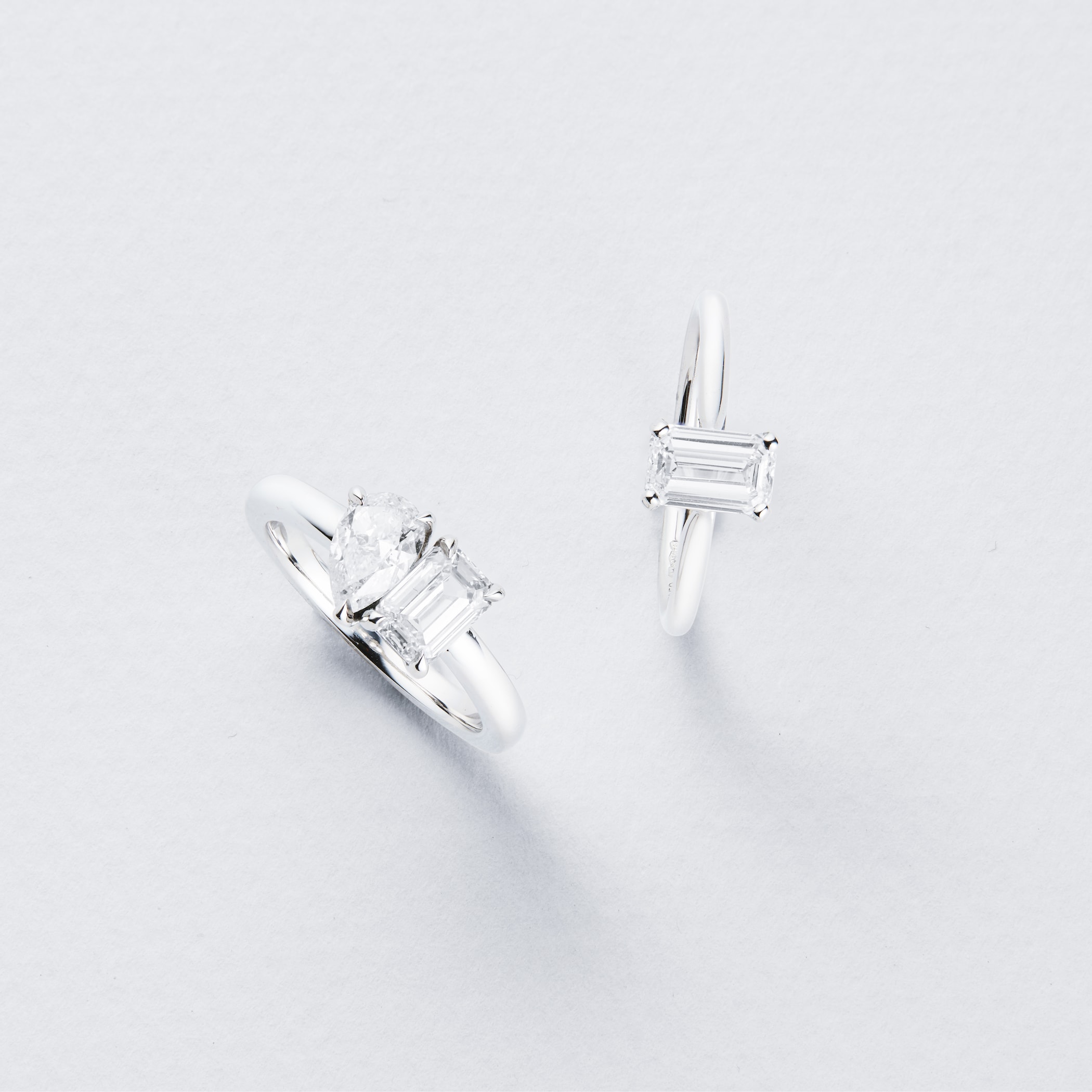 Goldsmiths Platinum Emerald Cut 1ct Diamond Elongated Engagement Ring