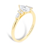Goldsmiths 18ct Yellow Gold 0.90cttw Diamond Pear Scatter Engagement Ring