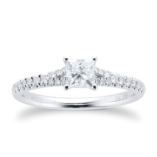 Goldsmiths Platinum 0.65cttw Diamond Princess Cut Engagement Ring