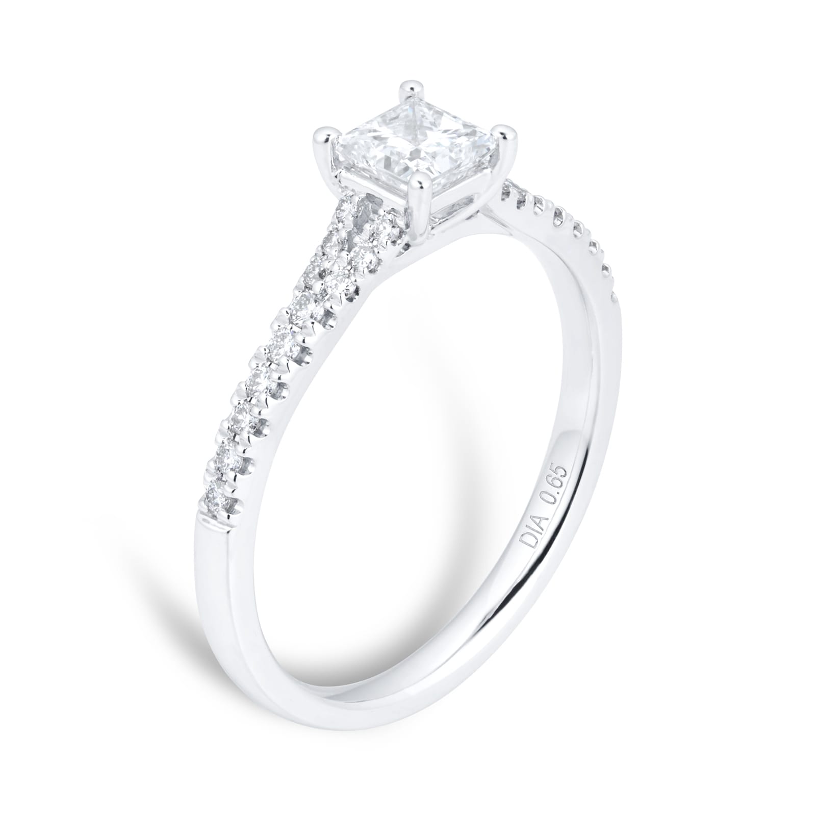Goldsmiths Platinum 0.65cttw Diamond Princess Cut Engagement Ring - Ring Size Q