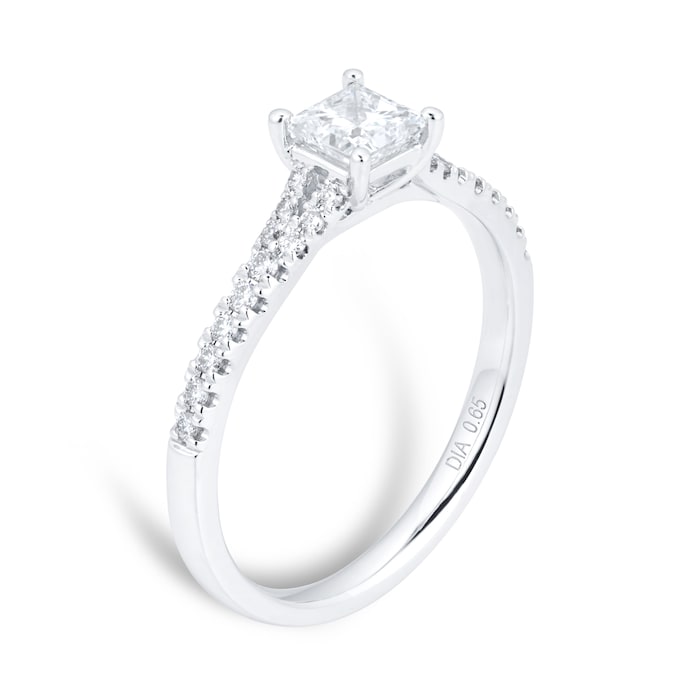 Goldsmiths Platinum 0.65cttw Diamond Princess Cut Engagement Ring