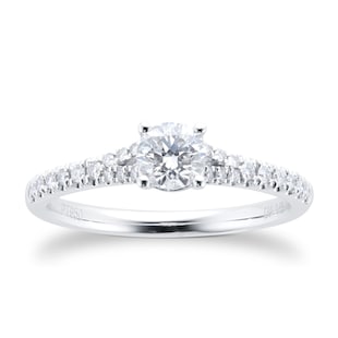 Goldsmiths Platinum 0.65cttw Diamond Round Brilliant Cut Engagement Ring