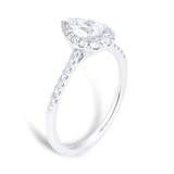 Goldsmiths 18ct White Gold 0.75cttw Pear Halo Engagement Ring