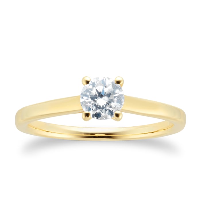 Goldsmiths 18ct Yellow Gold 0.50cttw Diamond Solitaire Engagement Ring