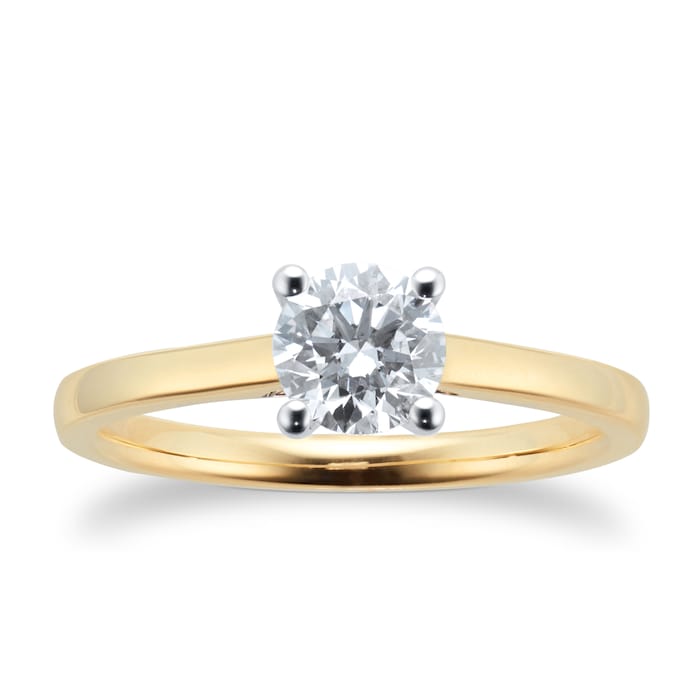 Goldsmiths 18ct Yellow Gold 0.70cttw Diamond Solitaire Engagement Ring