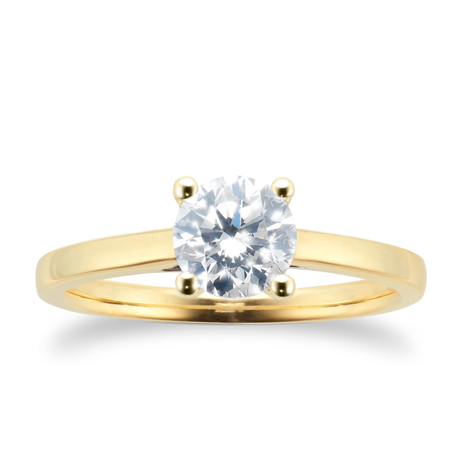 18ct Yellow Gold 1.00cttw Diamond Solitaire Engagement Ring - Ring Size Q