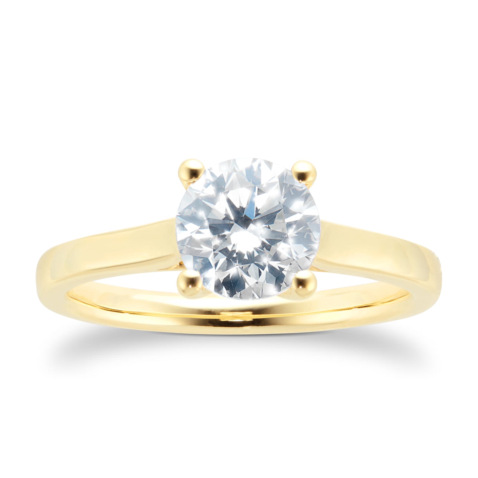 18ct Yellow Gold 1.50cttw Diamond Solitaire Engagement Ring - Ring Size Q