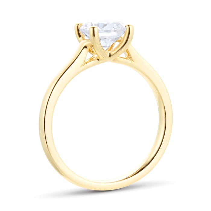 Goldsmiths 18ct Yellow Gold 1.50cttw Diamond Solitaire Engagement Ring ...