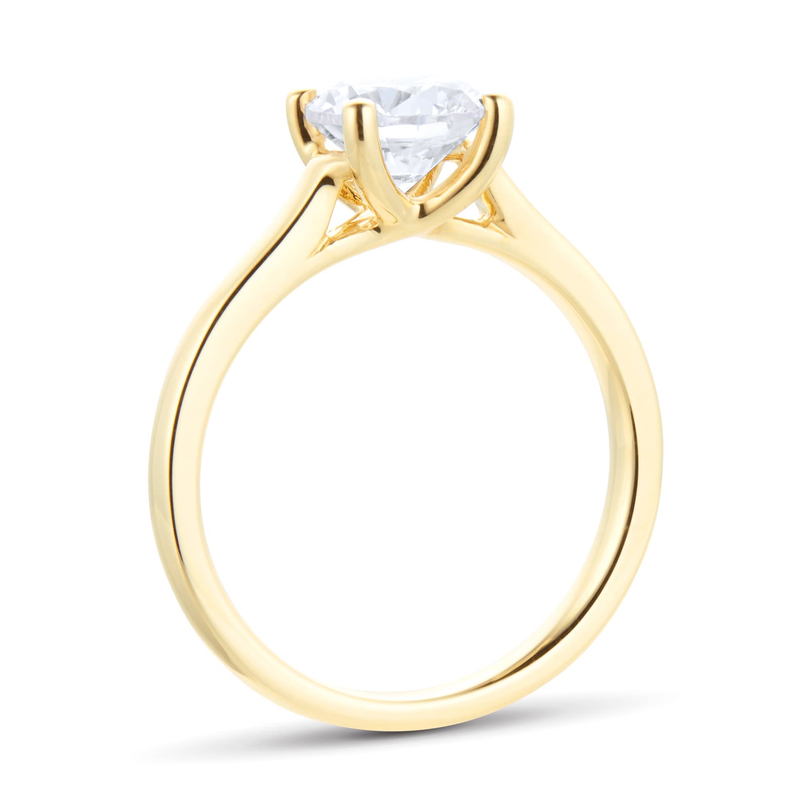 Goldsmiths 18ct Yellow Gold 1.50cttw Diamond Solitaire Engagement Ring ...