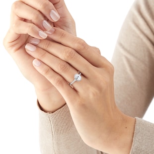 Goldsmiths Platinum 1.00cttw Diamond Oval Halo Engagement Ring