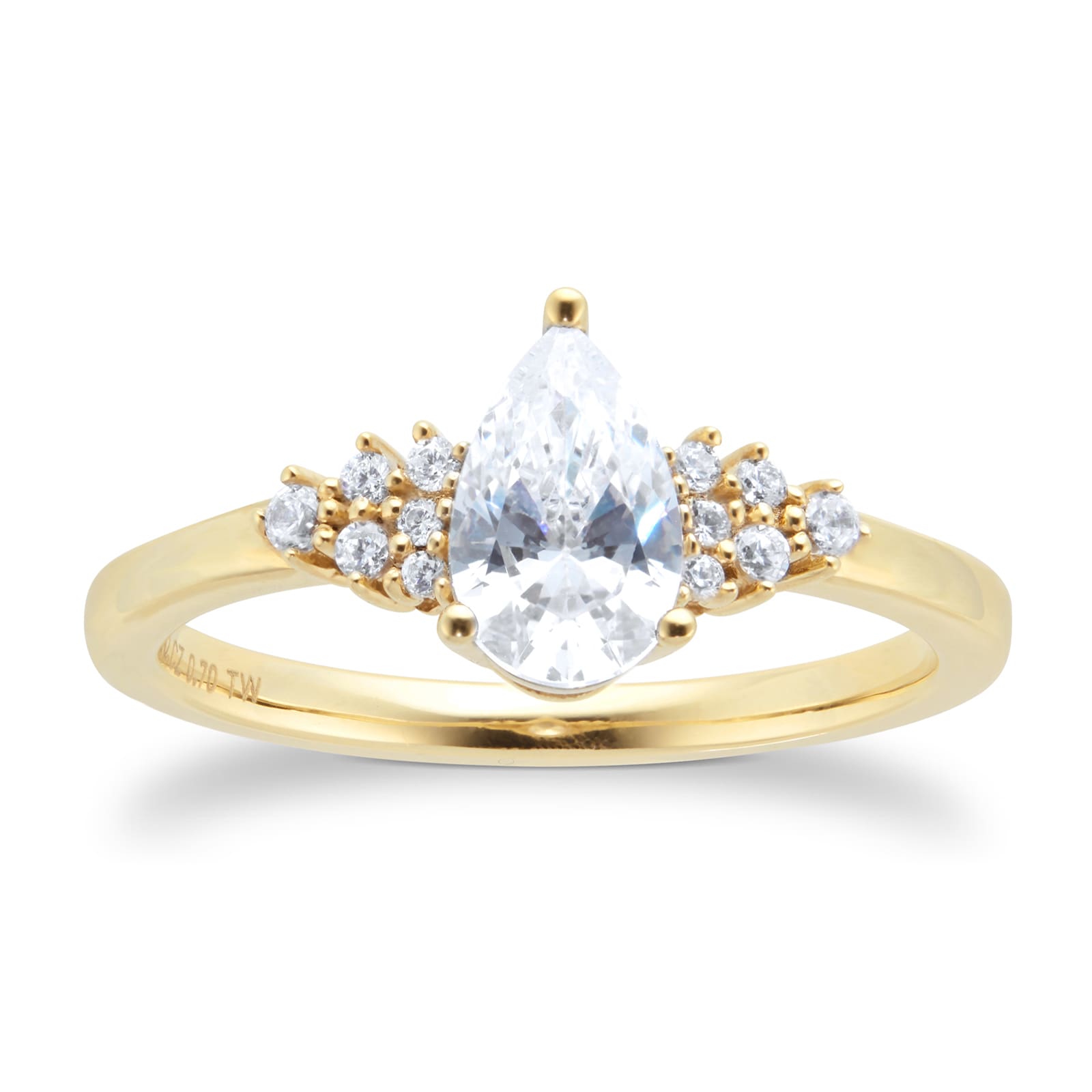 Goldsmiths 18ct Yellow Gold 0.70cttw Diamond Pear Engagement Ring Goldsmiths 18ct Yellow Gold 0.70cttw Diamond Pear Engagement Ring