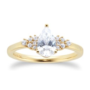 Goldsmiths 18ct Yellow Gold 0.70cttw Diamond Pear Engagement Ring