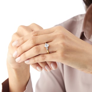 Goldsmiths 18ct Yellow Gold 0.70cttw Diamond Pear Engagement Ring