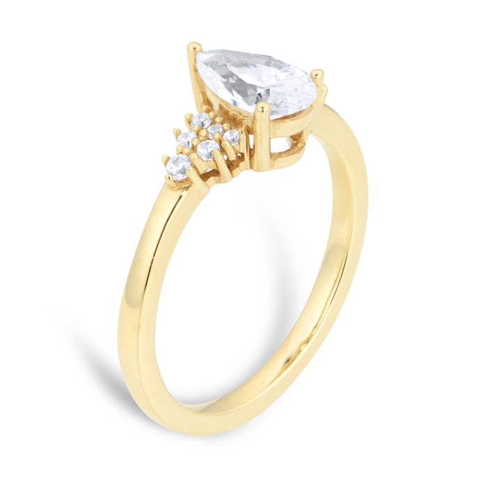 Goldsmiths 18ct Yellow Gold 0.70cttw Diamond Pear Engagement Ring