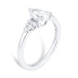 Goldsmiths Platinum 0.70cttw Diamond Pear Scatter Engagement Ring