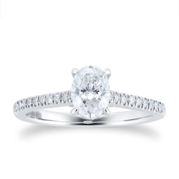 06019263 - Platinum 1.00cttw Diamond Oval Engagement Ring