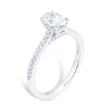 Goldsmiths Platinum 1.00cttw Diamond Oval Engagement Ring