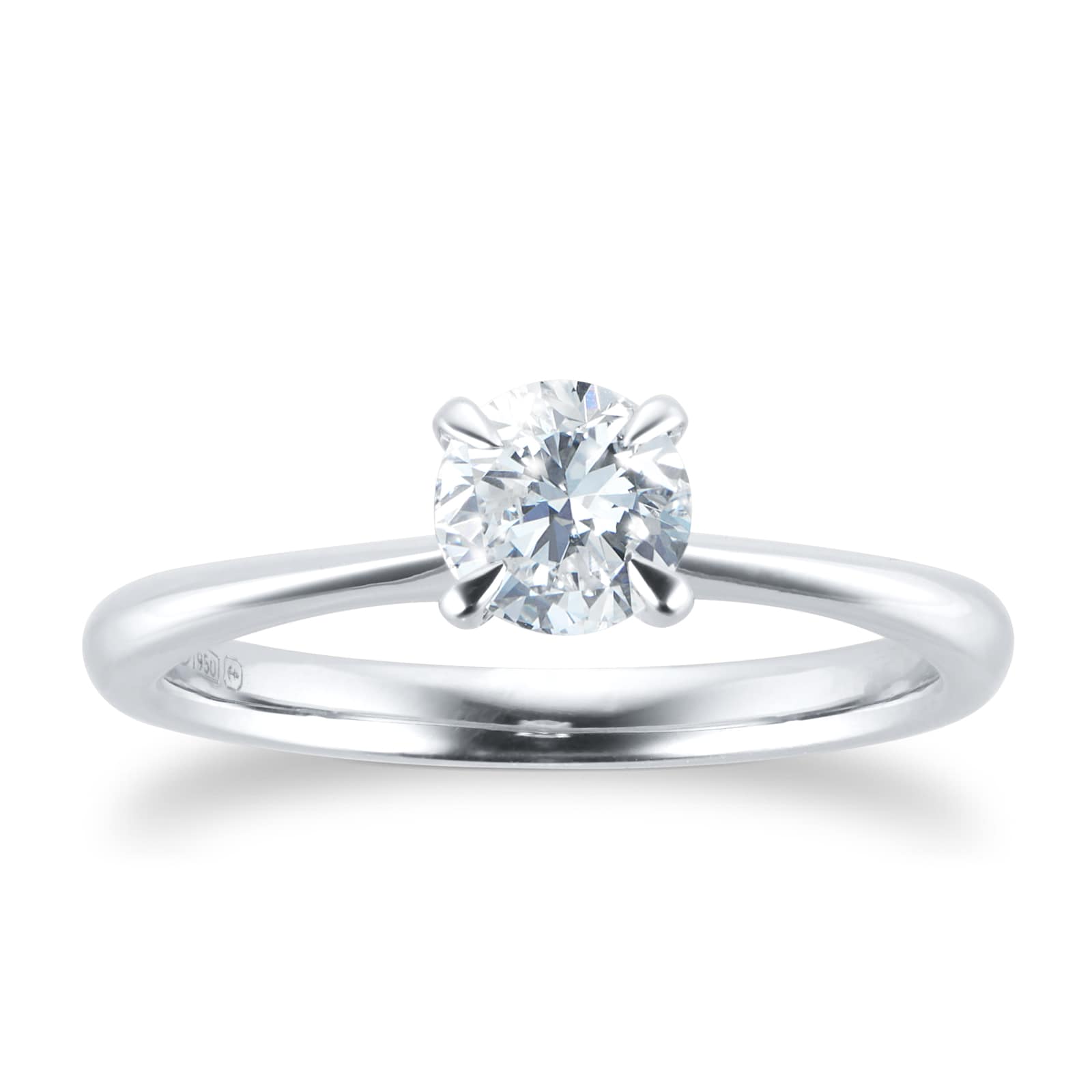 Platinum Hermione 0.50ct Brilliant Cut Solitaire Diamond Ring - Ring Size N