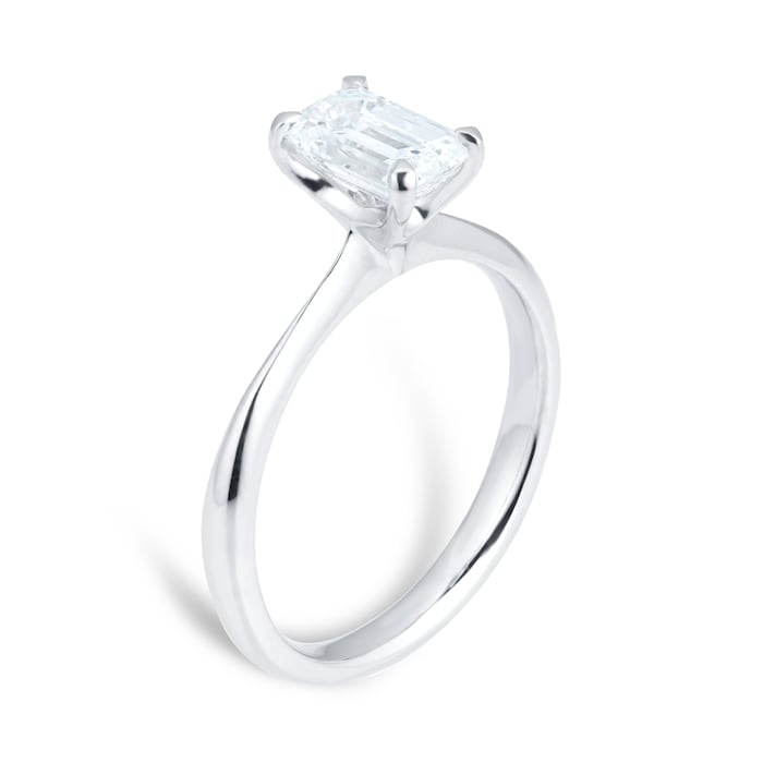 Mappin & Webb Platinum Hermione 1.00ct Emerald Cut Solitaire Diamond Ring