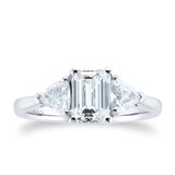 Mappin & Webb Belvedere Platinum 1.50cttw Mixed Cut Three Stone Diamond Ring - Ring Size K