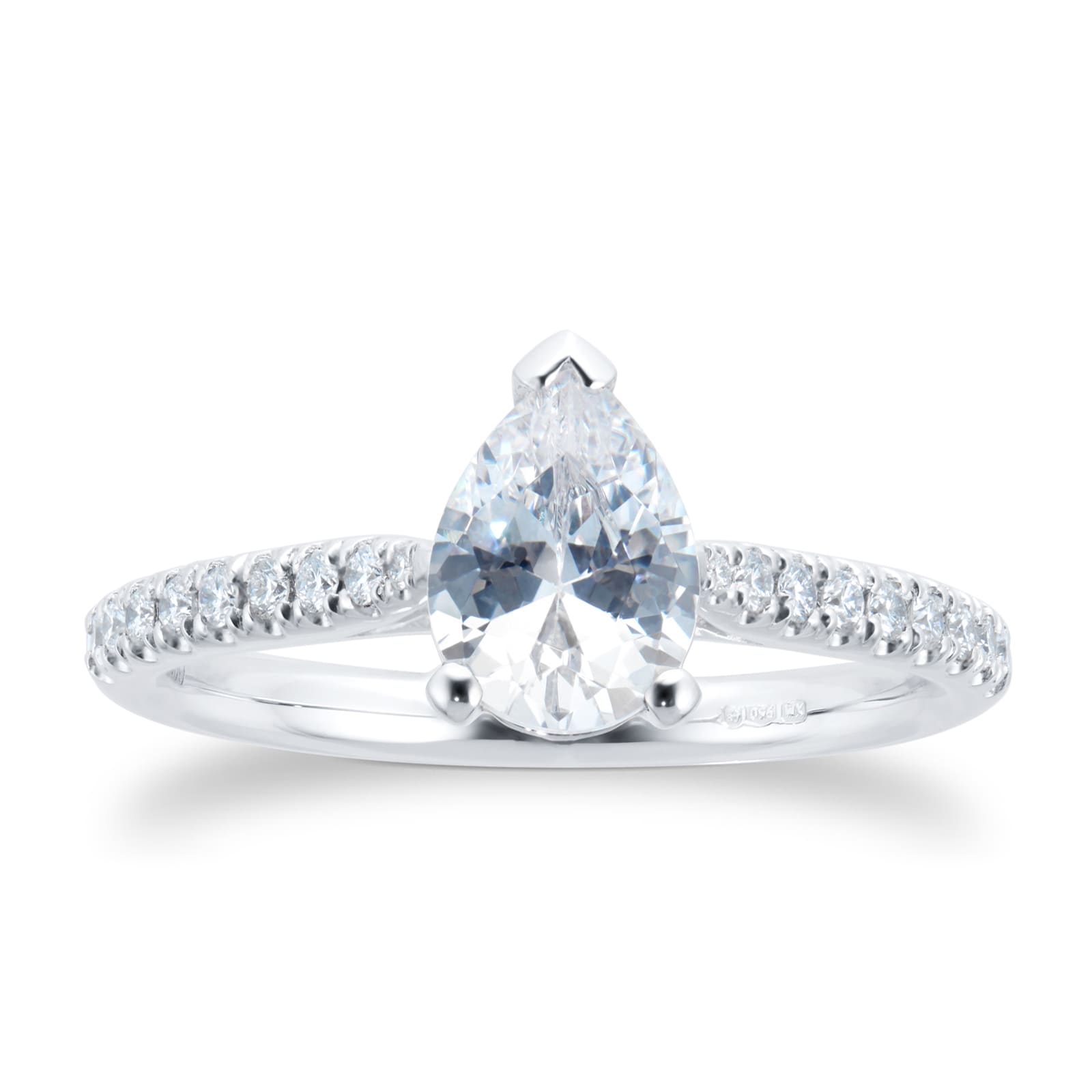Mappin & Webb Constance Platinum 1.14ct Pear Cut Diamond Ring - Ring Size K