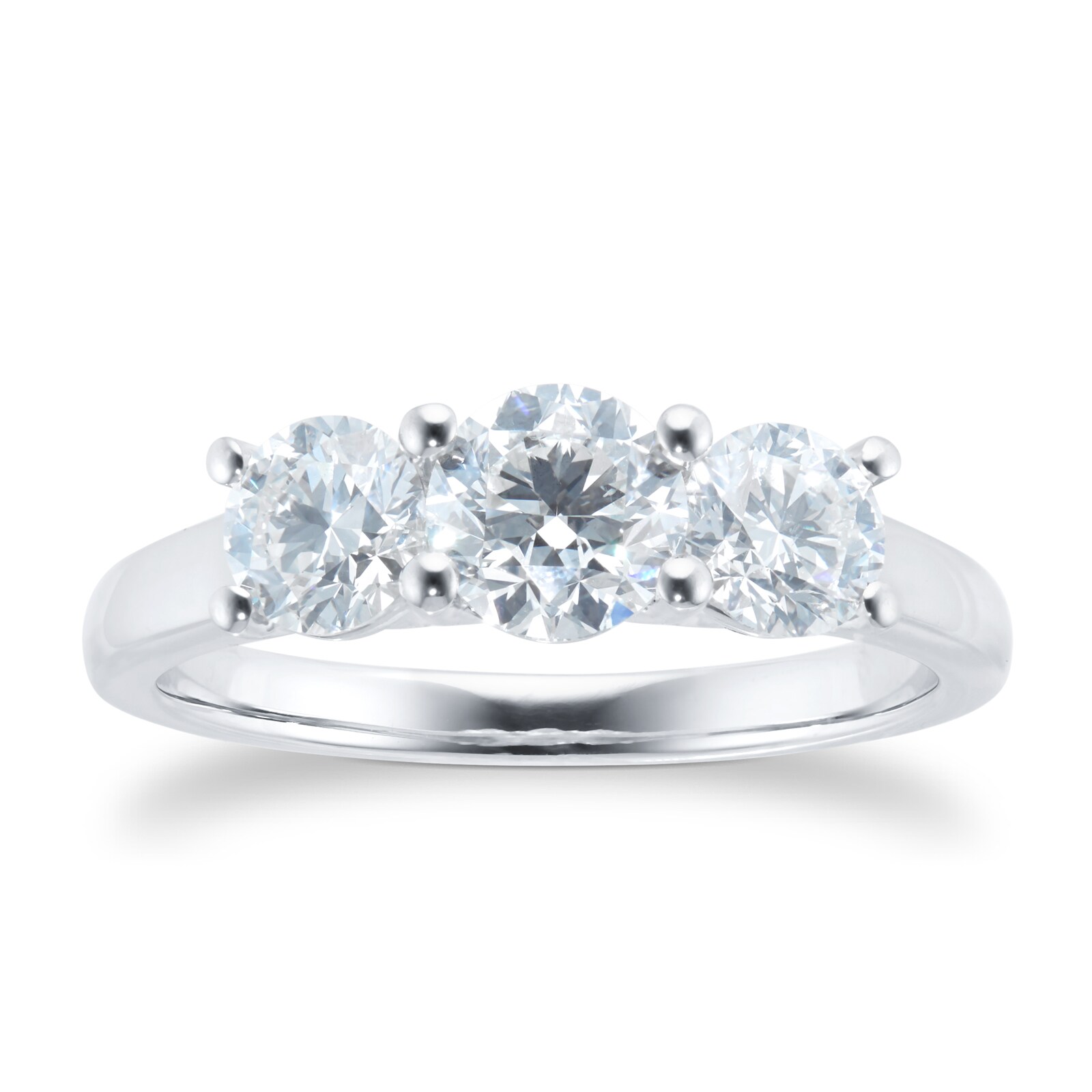 Mappin & Webb Platinum 1.50cttw Three Stone Diamond Ring - Ring Size Q Mappin & Webb Platinum 1.50cttw Three Stone Diamond Ring - Ring Size Q