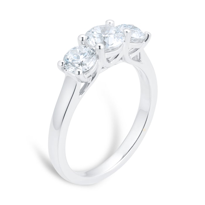 Mappin & Webb Platinum 1.50cttw Three Stone Diamond Ring